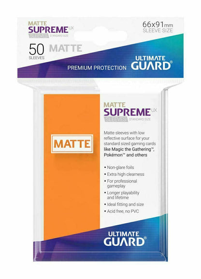 Ultimate Guard Sleeves - Supreme UX Matte Orange 50 Pieces - Racoon Cave