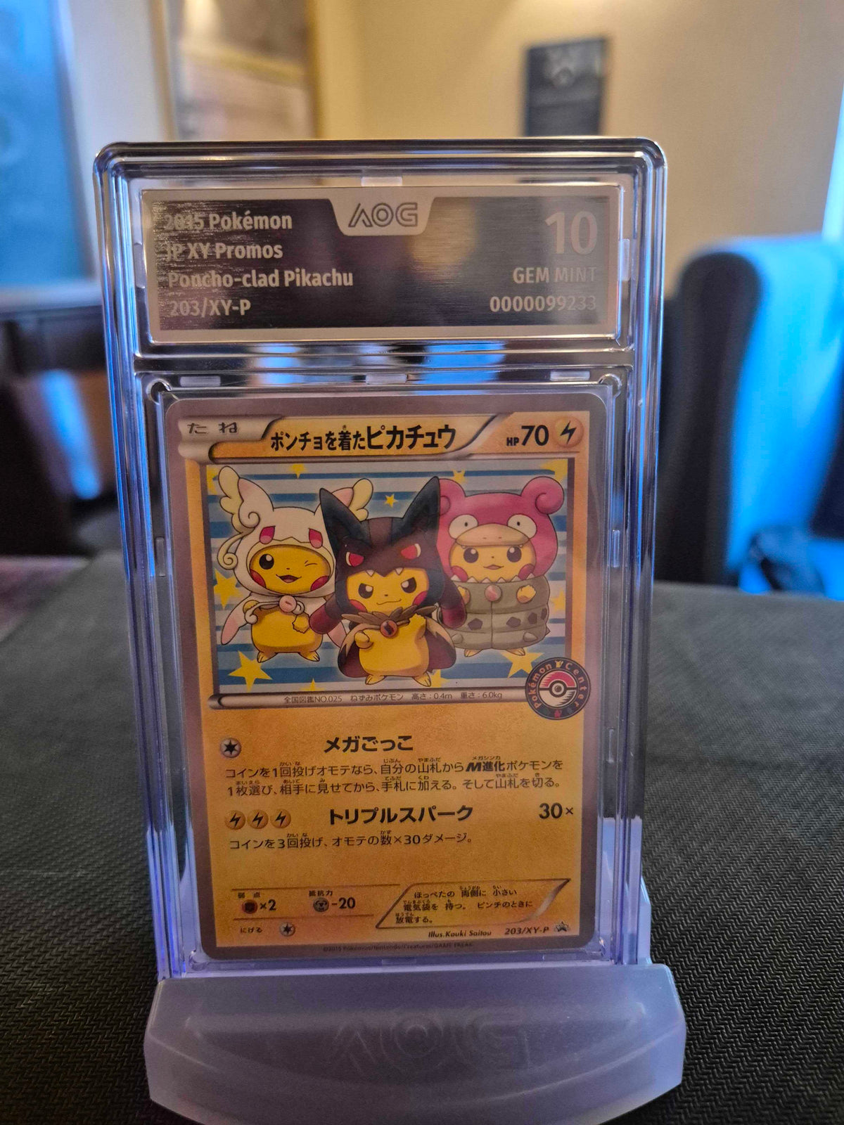 Poncho-wearing Pikachu 203/XY-P (2015 JP XY Promos) – AOG GEM MINT 10 - Racoon Cave