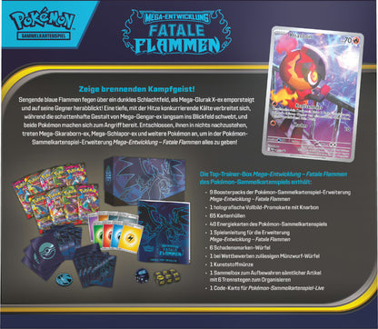 PKM – ME02 Fatale Flammen – Top-Trainer-Box (MBE4) – DE - Racoon Cave