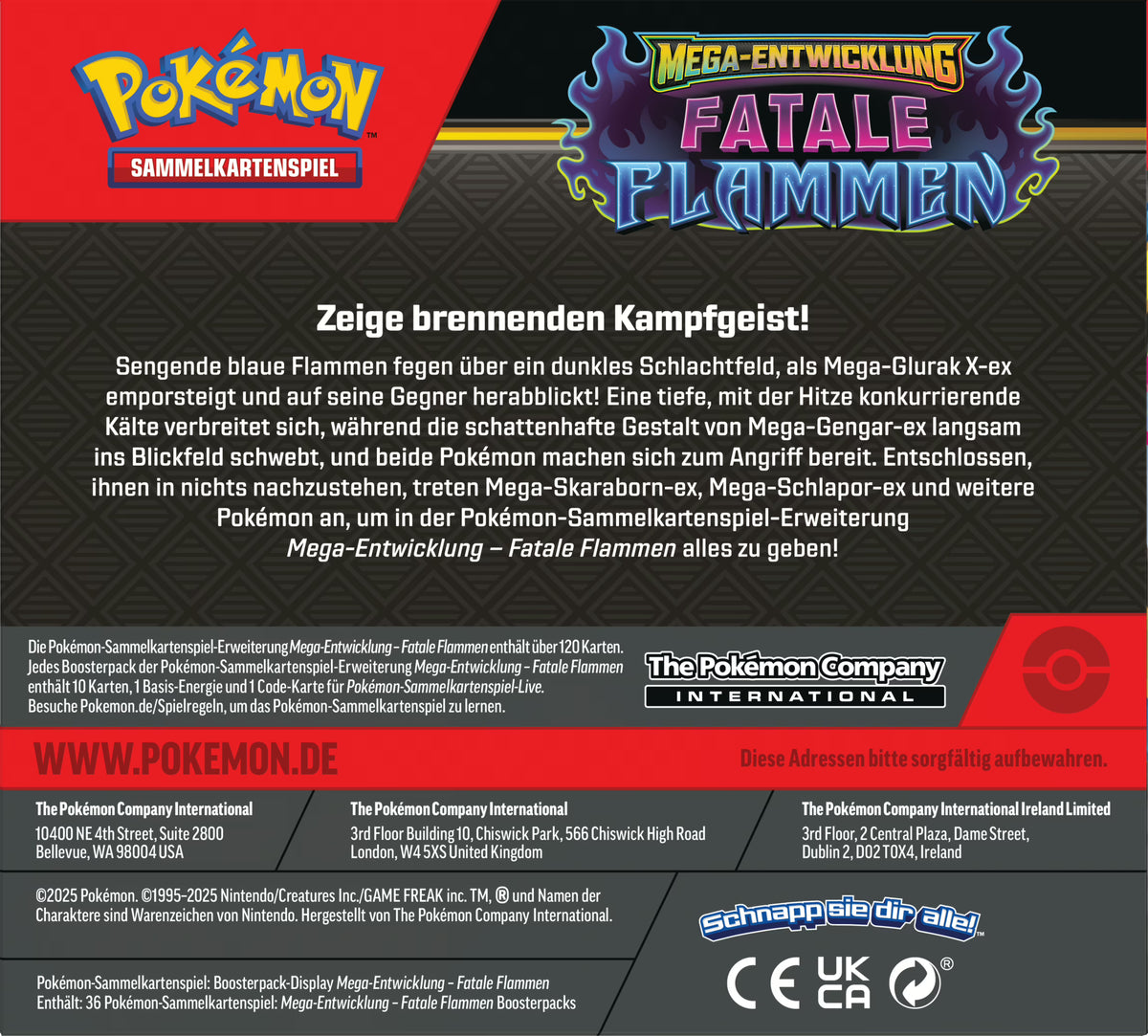 PKM – ME02 Fatale Flammen – Booster (Fix36) – DE - Racoon Cave