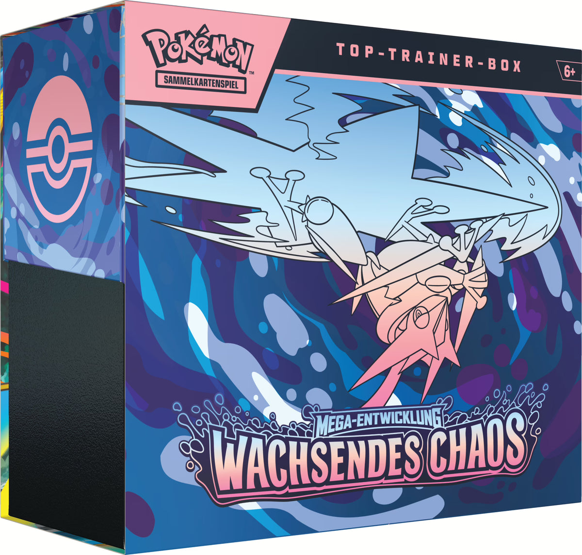 PKM – ME04 Wachsendes Chaos – Top-Trainer-Box – DE - Racoon Cave