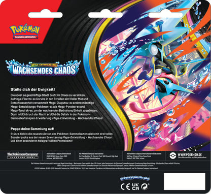 PKM – ME04 Wachsendes Chaos – 3-Pack-Blister – DE - Racoon Cave