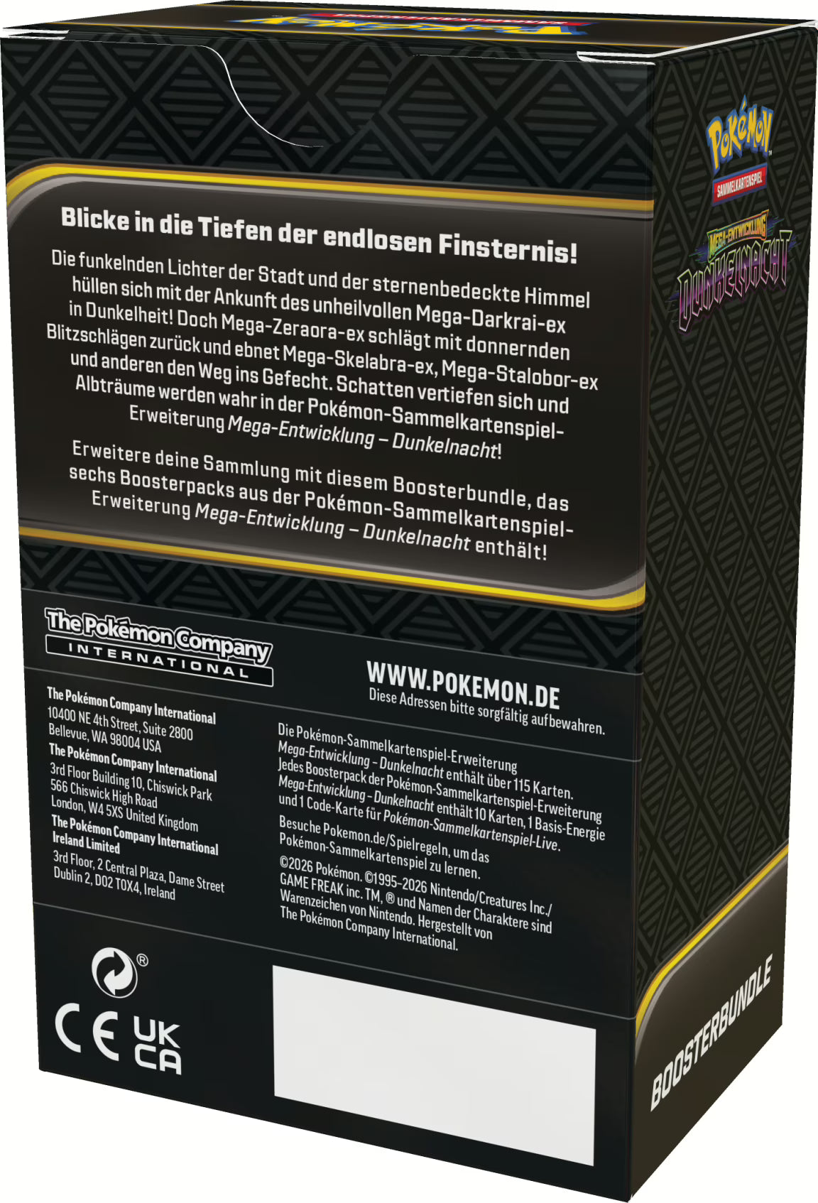 PKM – ME05 Dunkelnacht – Boosterbundle MBE10 – DE - Racoon Cave